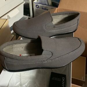 Men’s Calvin Klein Size 7.5m Brand New Gray Canvas Loafers
